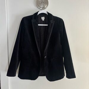 J.Crew Black Velvet Blazer | Tuxedo Style | Women’s Size 4 | Classic Chic